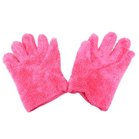 Dry Hair Gloves - Hair Drying Gloves - Microfiber Hair Drying Gloves - Pink Hair Gloves, Shag Microfiber, 100% Polyester, Kingsley SP-21