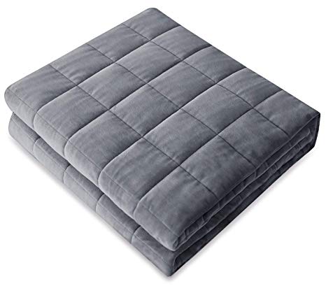 Amy Garden Weighted Blanket | Warm Plush | Great for Winter | More Smaller Pockets Heavy Blankets for Adult, Kids, Women, Men (48"x72",15 lbs for 140-150 lbs Individual, Grey)
