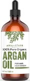 Aria Starr Beauty ORGANIC Argan Oil 4 OZ For Hair Skin Face Nails Beard and Cuticles - Best 100 Pure Moroccan Anti Aging Anti Wrinkle Beauty Secret EcoCert Certified Cold Pressed Moisturizer
