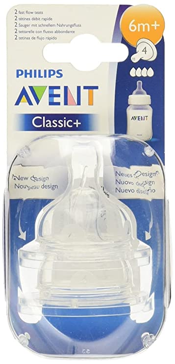 Philips ID SCF424/27 Philips Avent Anti-Colic Nipple, Fast Flow 6m , 2 pack