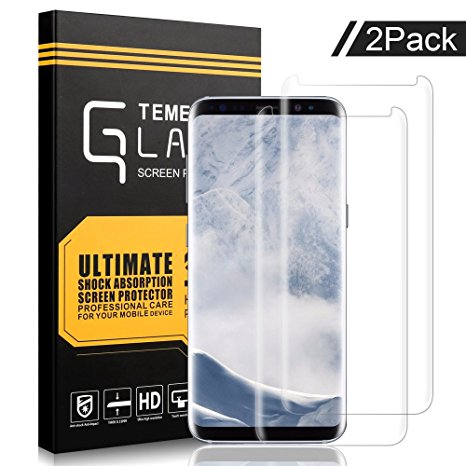 AOFU Tempered Glass,Samsung Galaxy S8 Plus Screen Protector,HD Clear,Touch Compatible,9H Hardness,Anti-Scratch,Bubble Free(2 Packs)