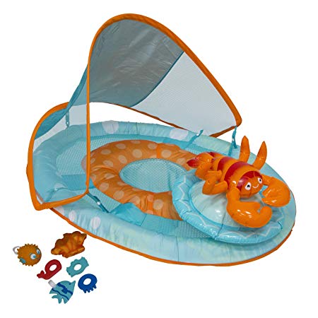 SwimWays Baby Spring Float Activity Center with Canopy, Lobster