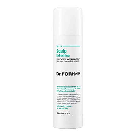 Dr.FORHAIR Scalp Refreshing Spray 5.07 fl oz 150 ml Aloe Herbs Green Tea Treatment Cooling Soothing Relief Dry Itchy Flaky Scalp Odor Care Hair Treatment