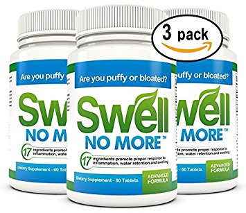 SwellNoMore Pill Reduces Puffy Eyes Swollen Feet Swelling Ankles, 60 tablets, pack of 3