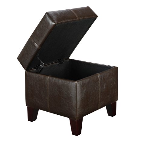 Dorel Living Storage Ottoman, Small, Espresso