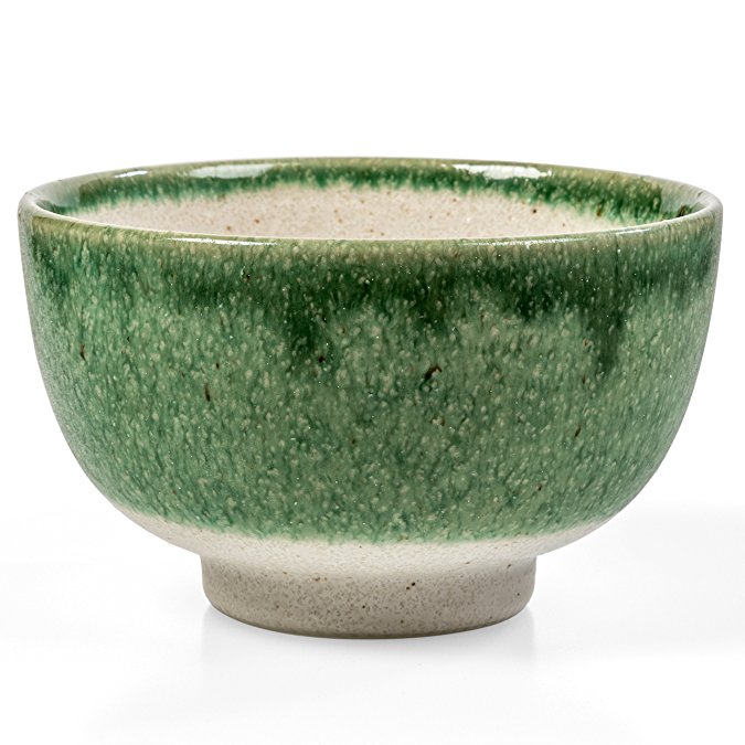 Tealyra - Matcha Bowl - Authentic Ceramic Made in Japan - Chawan from Japanese Master-Craft - Matcha Tea Cup Ceremony Use - Green