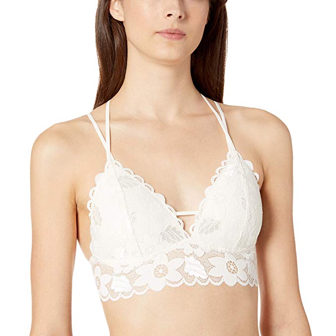 Amazon Brand - Mae Women's Floral Lace Multi Strap Bralette (for A-C cups)