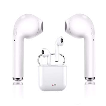 TWS-i7 Dual Wireless Bluetooth Headset V4.2 in-Ear Stereo Earbuds with Charging Box for iOS, Android, Tablet, Laptop (White)