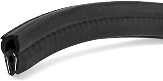 QWORK 5 Feet EPDM Rubber Trim Seal with Top Bulb, Fits Edge 1/16" to 1/8"