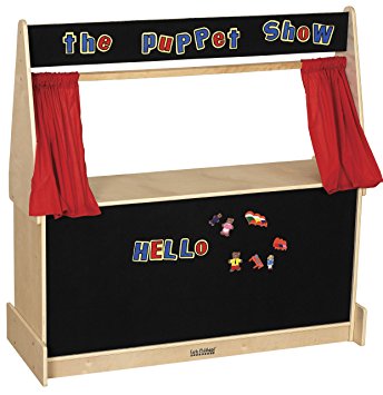 ECR4Kids Activity Birch Hardwood Play Puppet Theater with Flannel Covered Board