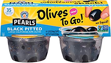 Pearls Olives To Go! 1.2 oz. Large Ripe Pitted Black Olives, 24-Cups