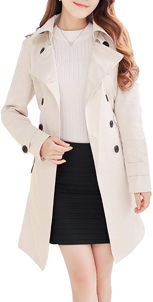 NANJUN Women's Double Breasted Trench Coat Chelsea Tailoring Overcoat