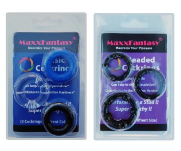 MaxxFantasy Donut and Beaded Combo Cockring Penis ring Set