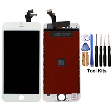 CELLPHONEAGE® For iPhone 6 Plus 5.5 Inch New LCD Replacement Digitizer Display Assembly White with Free Repair Tool Kits