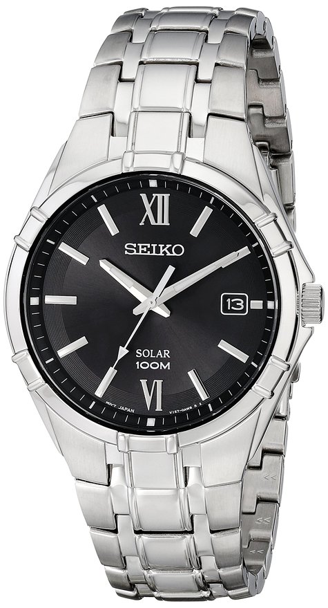 Seiko Men's SNE215 "Classic" Stainless Steel Solar Watch