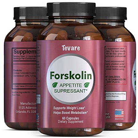 Forskolin Extract – Natural Weight Loss Diet Pills – Fat Burner   Appetite Suppressant That Works – 250 mg Capsules – Get Thin   Lose Fast with the Best Pure Coleus Forskohlii Root – Tevare