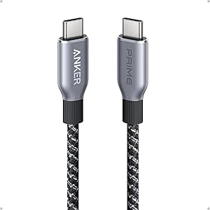 Anker Prime USB C to USB C Cable, 240W 3 ft Fast Charging USB C Cable, Upcycled-Braided Nylon with High Durability, USB 2.0 Cable for iPhone 15/15 Pro/15 Pro Max/15 Plus, MacBook, iPad, Galaxy S24