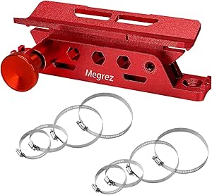 MEGREZ Adjustable Fire Extinguisher Mount Holder, Aluminum Quick Release Fire Extinguisher Holder with 8 Clamps, Compatible with Jeep Wrangler UTV Polaris RZR, Red