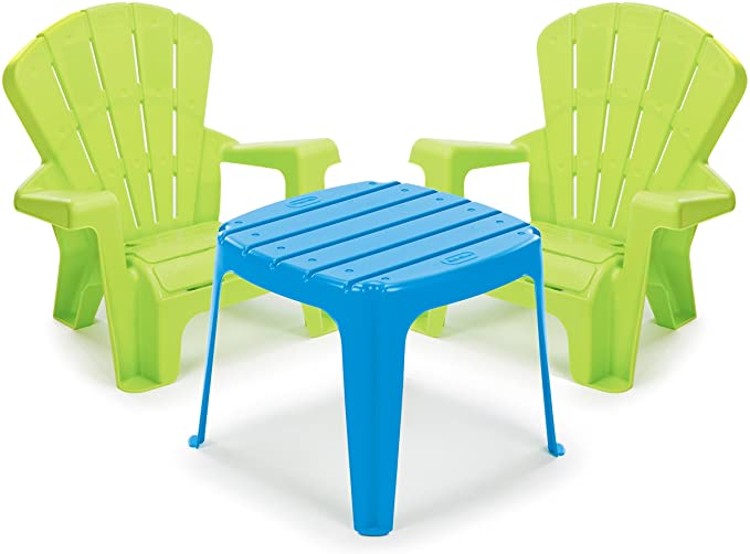 Little Tikes Garden Table and Chairs Set, Blue/Green