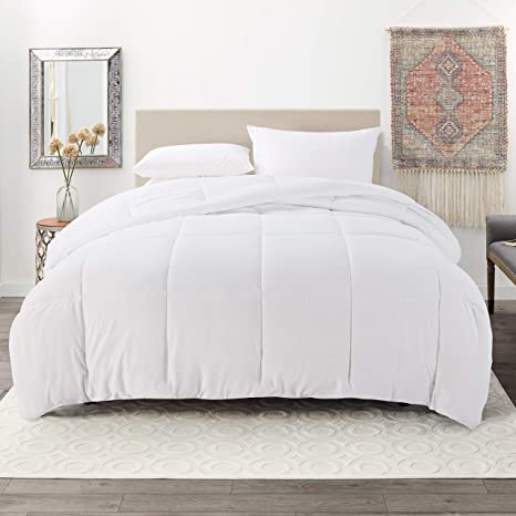 Nestl Down Alternative Comforter - Quilted Comforter - King Size Comforter - Hypoallergenic - All Season Quilted Duvet Insert, White