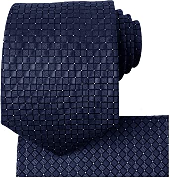 KissTies Ties for Men Solid Color Necktie Checkered Pattern   Gift Box