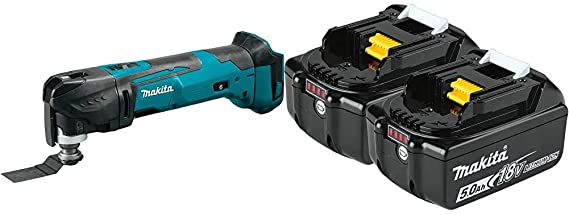 Makita XMT03Z 18V LXT Lithium-Ion Cordless Multi-Tool, Tool Only & BL1850B-2 18V LXT Lithium-Ion 5.0Ah Battery Twin Pack, Black