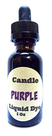 1oz Bottle of Purple Highly Concentrated Liquid CANDLE Dye Amber Glass Dropper Bottle with Childproof Cap.