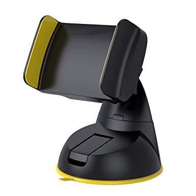 PWOW Smart Car Mount Phone Holder Universal Car Mobile Phone Cradle for iOS Android Smartphone Black