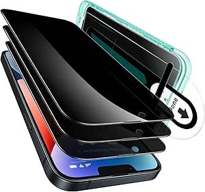 ESR 3 Pack for iPhone 14/ iPhone 13/ iPhone 13 Pro Privacy Screen Protector, Anti-spy Tempered-Glass Privacy Screen Protector with Flawless Fit Tray