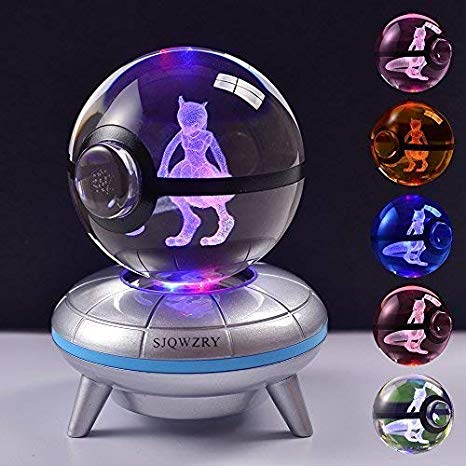 3D Crystal Ball LED Night Light Base Changes Color Toy Night Light Child Christmas Present