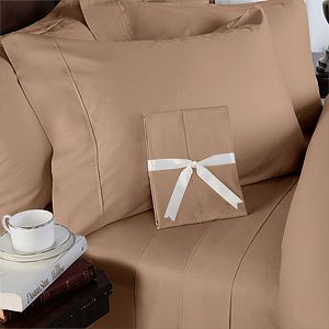 Egyptian Bedding 600 Thread Count Egyptian Cotton Sheet Set, 600TC, Full XL , Taupe Solid