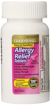 GoodSense Allergy Relief, Diphenhydramine HCL Antihistamine, 25 mg, 400 Count