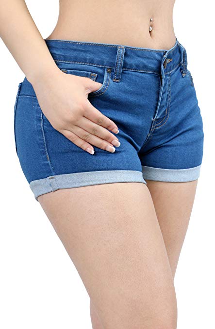 Women Fashion Butt Lifting Push Up Stretch Short Pants with Pockets Collection