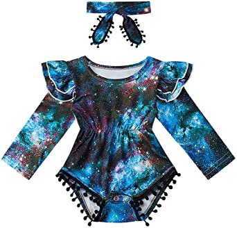 BFUSTYLE Newborn Toddler Baby Girl Floral Bodysuit Romper Summer Casual Outfit   Headband