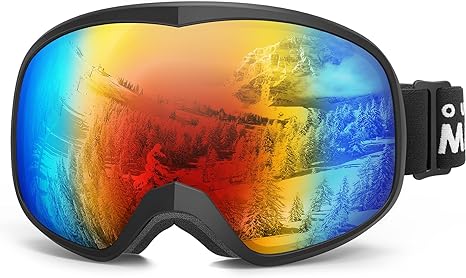 Outdoormaster Owl Kids Ski Goggles OTG Anti-Fog Snowboard Goggles with 100% UV Protection