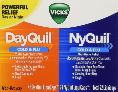 Vicks Dayquil And Nyquil Cold & Flu Relief Liquicaps Convenience Pack 72 Count