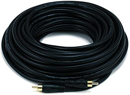 Monoprice 50ft Coaxial Audio/Video RCA Cable M/M RG59U 75ohm (for S/PDIF Digital Coax Subwoofer & Composite Video)
