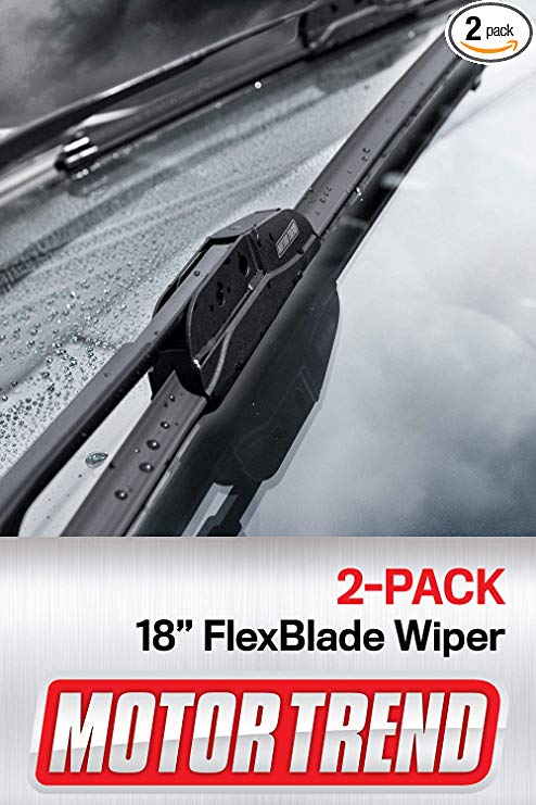 Motor Trend WP318318 FlexBlade Premium Beam Wiper Blade – 50% Longer Life, High-Grade Natural Rubber, 45 Degree Precision Cut (18 inch), 2 Pack