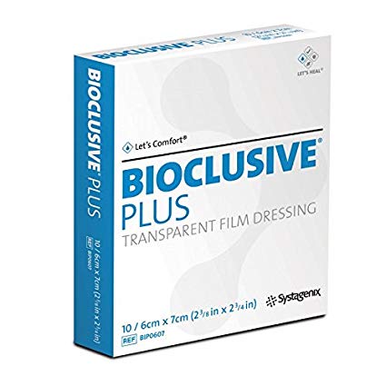 Johnson & Johnson Bioclusive PLUS Transparent Sterile Film Dressing, 100 Count (10 Pack)