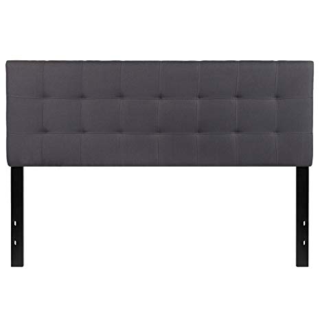 Flash Furniture Bedford Tufted Upholstered Queen Size Headboard in Dark Gray Fabric