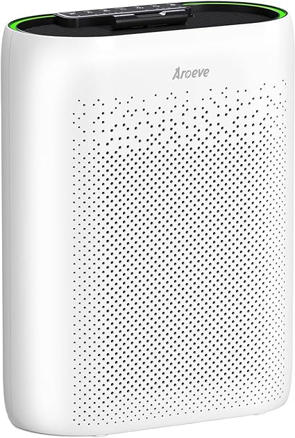 AROEVE Air Purifiers for Home Large Room with Automatic Air Detection H13 True HEPA Filter 99.9% of Dust, Pet Dander, Pollen for Home, Bedroom, Dorm Room, MKD05-White