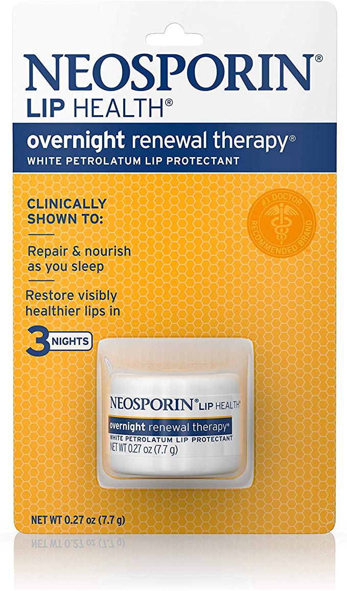 Neosporin Lip Health Overnight Healthy Lips Renewal Therapy Petrolatum Lip Protectant 0.27 oz