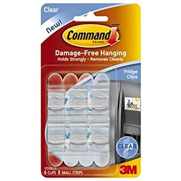 Command Fridge Clips, Clear, 6-Clips (17210CLR)