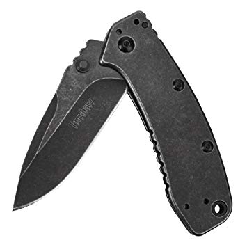 Kershaw Cryo II BlackWash Pocket Knife (1556BW), 3.25” 8Cr13MoV Stainless Steel Blade; 410 Stainless Steel Handle, SpeedSafe Assisted Opening, Frame Lock, 4-Position Deep-Carry Pocketclip; 5.5 OZ