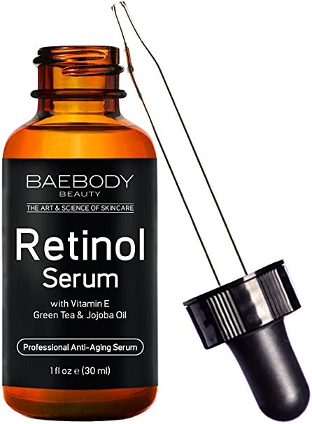 Baebody Retinol Serum 2.5% for Face, Professional Anti-Aging Topical Facial Serum, Anti-Wrinkle & Reduce Fine Lines, Clinical Strength Organic Ingredients w Vitamin E, Hyaluronic Acid, Jojoba Oil 1oz