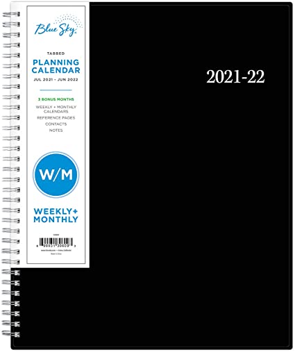 Blue Sky 2021-2022 Academic Year Weekly & Monthly Planner, 8.5" x 11", Flexible Cover, Wirebound, Enterprise (130609)