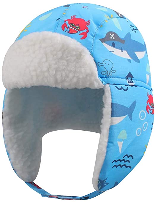 Winter Trapper Hat for Boys Girls Waterproof Warm Baby Toddler Ushanka Fleece Beanie Hats for 6M-6T