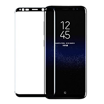 Galaxy S8 Screen Protector RUCHBA [9H Tempered Glass] Case Friendly [3D Curved Protection] HD Anti-Scratch Anti-Bubble