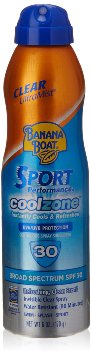Banana Boat Sunscreen Sport Perfomance Cool Zone Broad Spectrum Sun Care Sunscreen Spray - SPF 30 6 Ounce