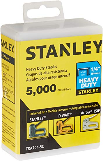 Stanley Tra704-5C Heavy Duty Narrow Crown Staples,1/4 Inch,Pack of 5000(Pack of 5000)